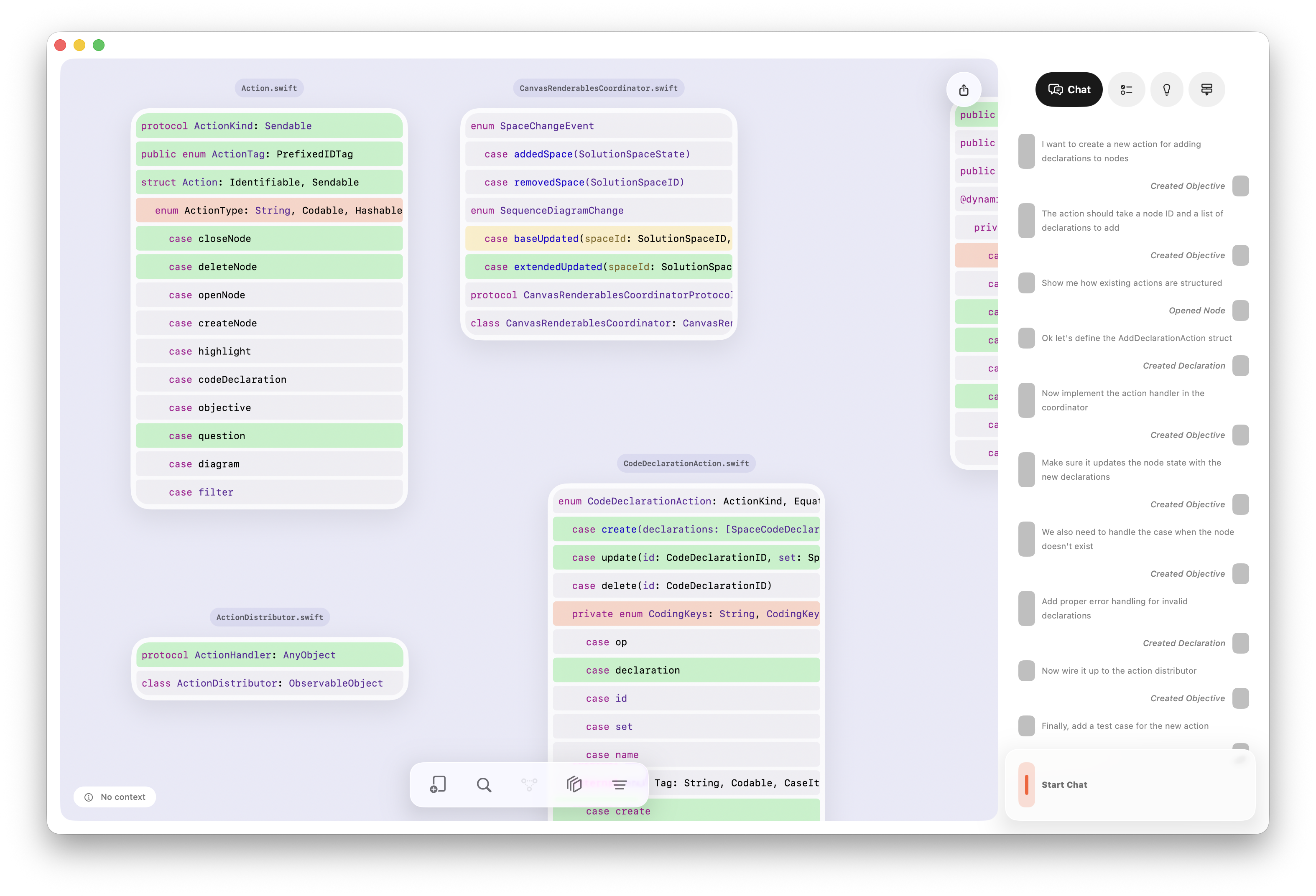 Skyline interface showing software architecture design